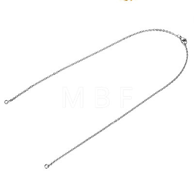 304 Stainless Steel Cable Chain Necklace Making STAS-T040-PJ208-1-40-1
