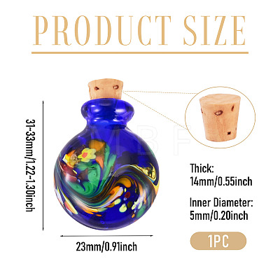 Handmade Lampwork Perfume Bottle Pendants LAMP-TADJ0001-05E-1