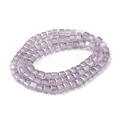 Transparent Electroplate Glass Beads Strands EGLA-F155-PL01-1