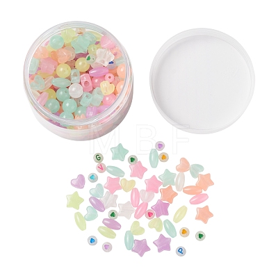 396pcs Luminous Acrylic Beads DIY-FS0002-37-1