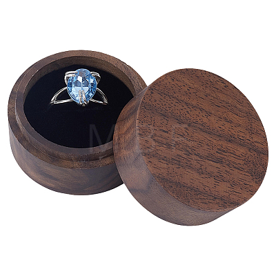 Round Wood Ring Storage Boxes AJEW-CL0005-46B-1