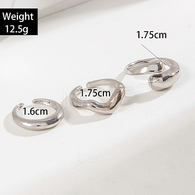 3Pcs Alloy Finger Rings Sets WG7802C-12-1