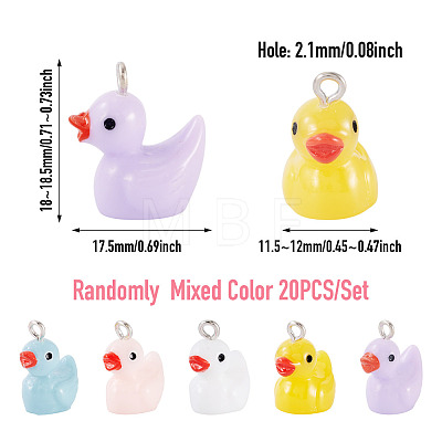 20Pcs Opaque Resin Pendants RESI-TADJ0001-09-1