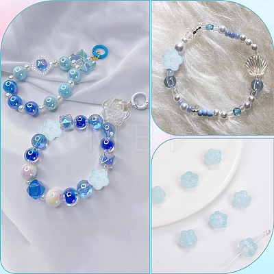 150Pcs Transparent Spray Painted Glass Beads GLAA-SP0001-23A-1