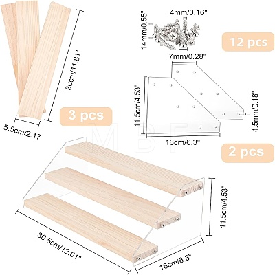 3-Tier Acrylic Displays Stands ODIS-WH0006-08-1