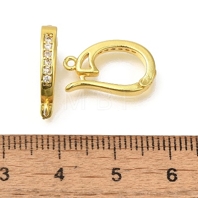 Rack Plating Brass Micro Pave Clear Cubic Zirconia Enhancer Shortener Bails KK-F883-13G-1