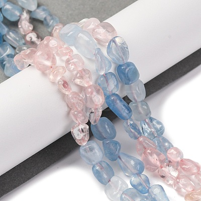 Natural Aquamarine & Rose Quartz Beads Strands G-L610-B04-A01-1