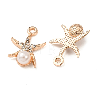 Alloy & ABS Imitation Pearl & Rhinestone Pendants FIND-K030-18E-G-1