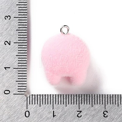 Flocking Resin Cute Pendants RESI-A040-01B-1