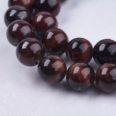 Natural Red Tiger Eye Stone Bead Strands G-R193-08-8mm-1