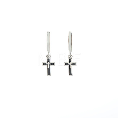 304 Stainless Steel Enamel Hoop Dangle Earrings for Men WGB7547-01-1