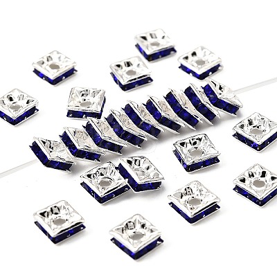 Brass Rhinestone Spacer Beads X-RSB072-1