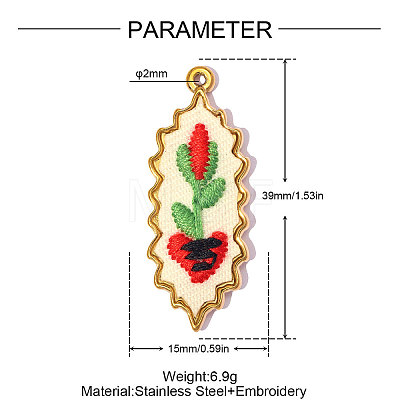 304 Stainless Steel with Cloth Pendants FB-OY001-01G-1