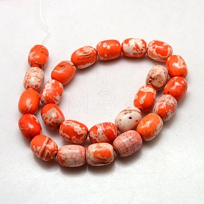 Natural Magnesite Barrel Beads Strands TURQ-L003-02-1