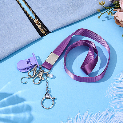 2Pcs Alloy & 304 Stainless Steel Clasps & ABS Plastic Pearl Beaded Zipper Helpers HJEW-PH02478-1