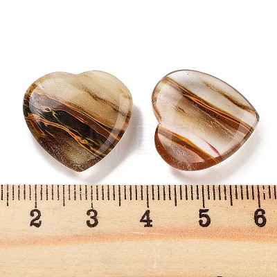 Heart Tigerskin Glass Worry Stone G-C134-06A-04-1