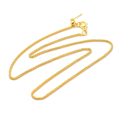 1.5mm Rack Plating Brass Wheat Chain Adjustable Slider Necklaces for Women Men MAK-L044-36G-1