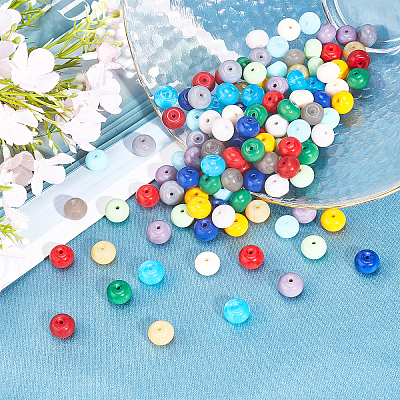   Opaque Solid Color Glass Beads GLAA-PH0001-07-1