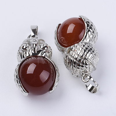 Natural Carnelian Pendants G-P350-A04-1