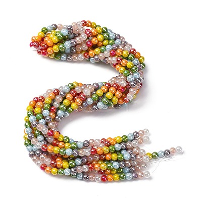 Electroplate & Gradient Color Glass Beads Strands LAMP-M023-03-1