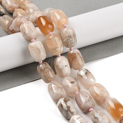 Natural Cherry Blossom Agate Beads Strands G-P535-H02-01-1