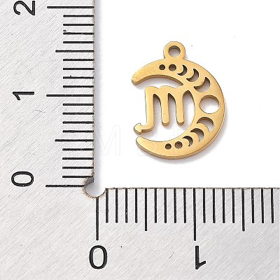 Real 18K Gold Plated 304 Stainless Steel Pendants STAS-R003-02G-05-1