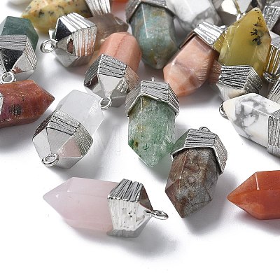 Natural Mixed Stone Faceted Pendants G-G181-03P-1