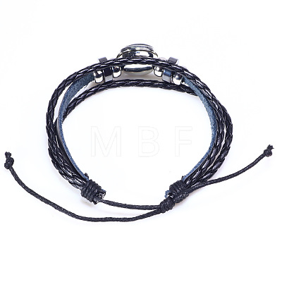 12 Constellation Leather Cord Bracelets BJEW-P240-E06-1