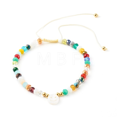 Electroplate Glass Nylon Thread Braided Bead Bracelets BJEW-JB06360-1