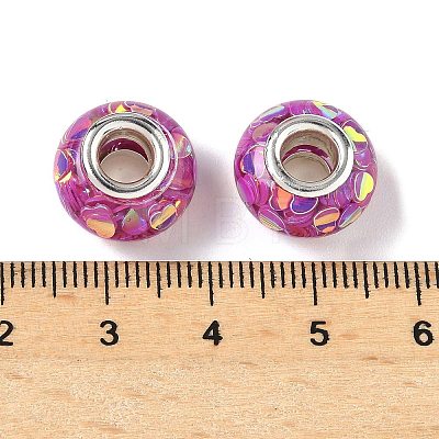 Transparent Resin Rondelle European Beads RESI-S023-10-1