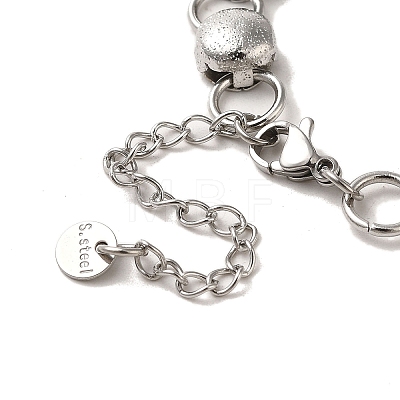 304 Stainless Steel Flat Round Link Chain Bracelet BJEW-Q776-02C-02-1