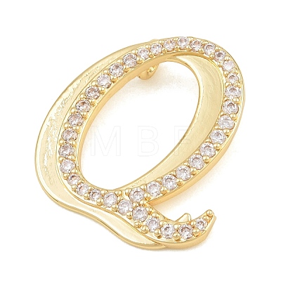 Brass Micro Pave Clear Cubic Zirconia Pendants CU-CBA8481-01G-Q-1
