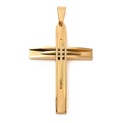 Ion Plating(IP) 304 Stainless Steel Cross Big Pendants STAS-I043-04G-1