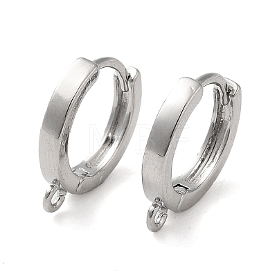 Brass Hoop Earrings Finding X-KK-H455-62P-1