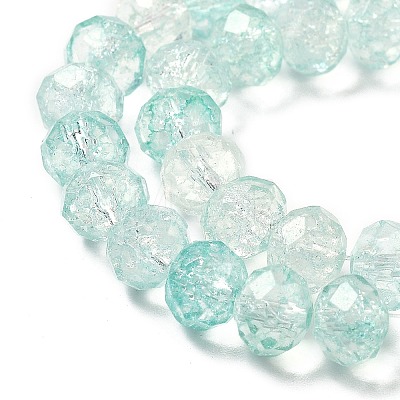 Transparent Crackle Glass Beads Strands CCG-L050-01A-07-1