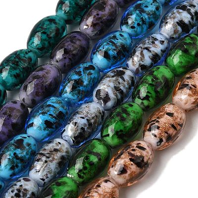 Handmade Gold Sand Lampwork Beads LA-CBAC6A6-01-1