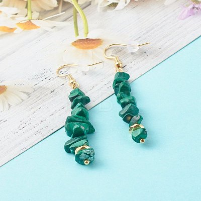 Natural Mixed Chip Gemstone Dangle Earring EJEW-JE04561-1