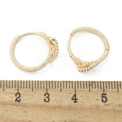 Brass Clear Cubic Zirconia Hoop Earrings EJEW-Q014-14G-1