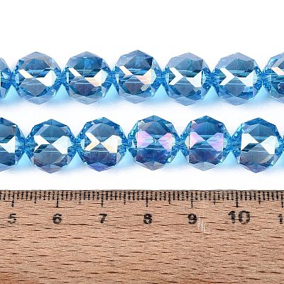 Electroplate Transparent Glass Beads Strands EGLA-ZX001-01A-06-1