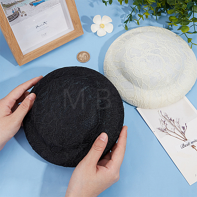 Imitation Hemp Round Fascinator Hat Base for Millinery AJEW-WH0472-45B-02-1