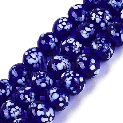 Handmade Lampwork Beads Strands LAMP-N037-07E-1