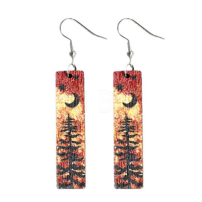Wood Dangle Earrings WG80B52-01-1