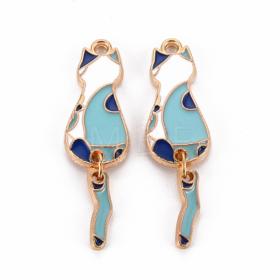 Eco-Friendly Alloy Enamel Pendants ENAM-T011-84E-NR-1