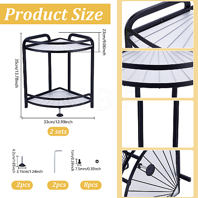 2 Bags Desktop Iron Shower Corner Shelves ODIS-WA0001-31-1