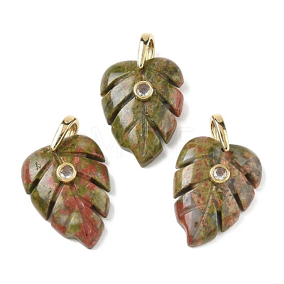 Natural Unakite Pendants GG-CBA105B-01F-G-1
