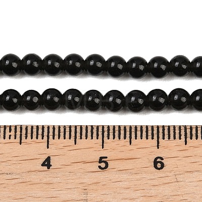 Natural Obsidian Round Beads Strands G-E329-4mm-37-1