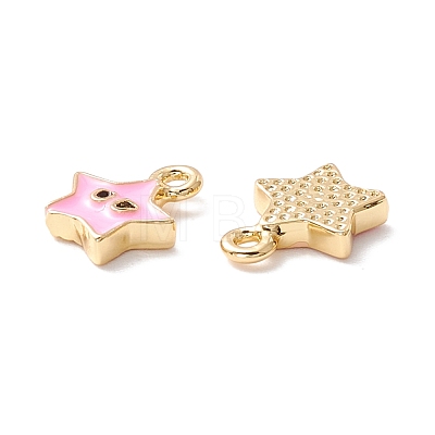 Rack Plating Eco-friendly Brass Enamel Charms KK-D073-01G-03-NR-1