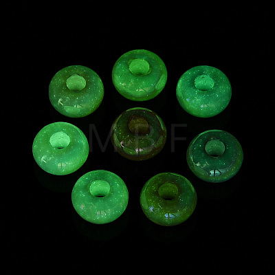 UV Plating Luminous Opaque Acrylic European Beads X-OACR-N154-04-1