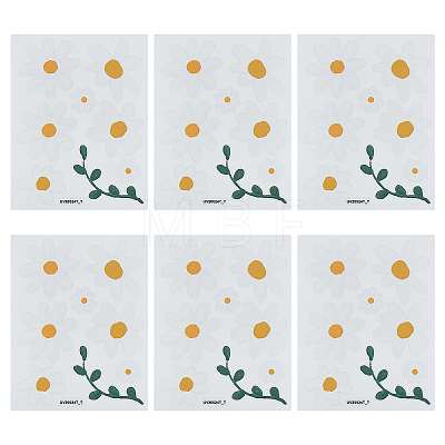 6 Sheets Daisy Flower PVC Sticker AJEW-WH0283-48-1