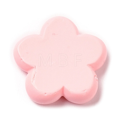 Opaque Flower Resin Cabochons RESI-C035-01B-1